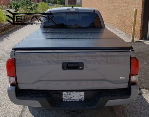 Black Series Hard Tri-Fold Cover for Toyota Tacoma 6ft (2016-2022) and 2004-2022 Colorado/Canyon 6ft. Available Only Online.